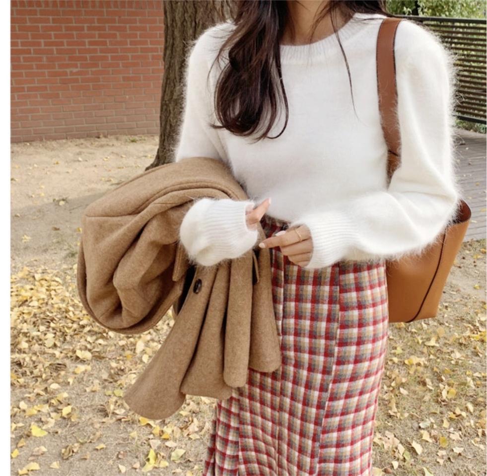 앙고라 퍼프 니트