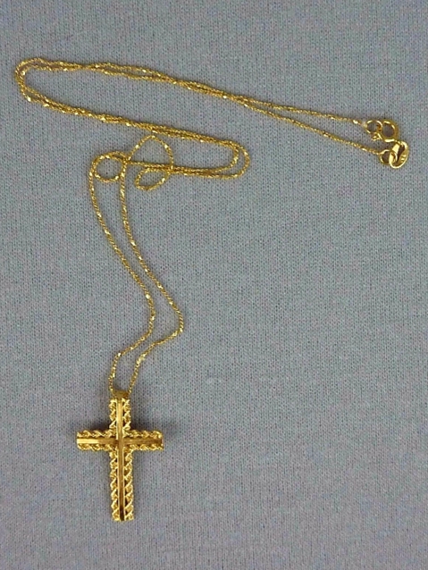 수입 빈티지 14k 십자가 목걸이