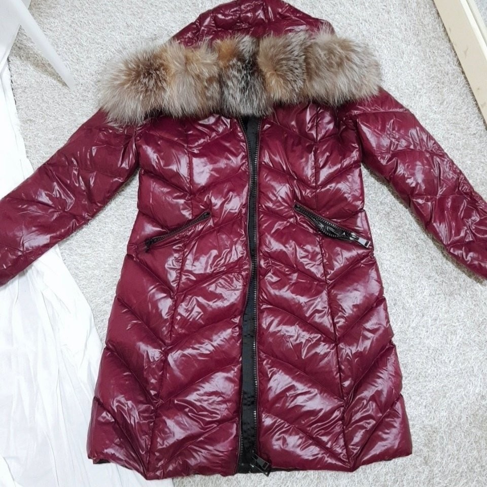 새상품 벨레뜨 스타일 리얼폭스 유광 오리털패딩