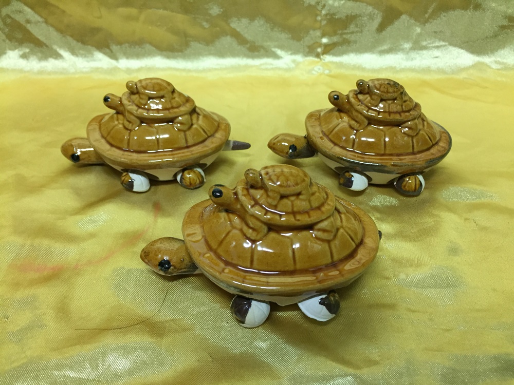 머리 팔 다리가 움직이는 거북조형 3마리 일괄