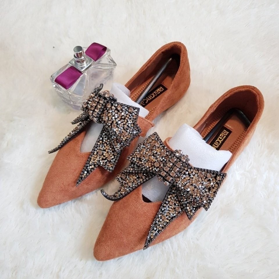 새상품 리본비즈장식 로퍼 플랫