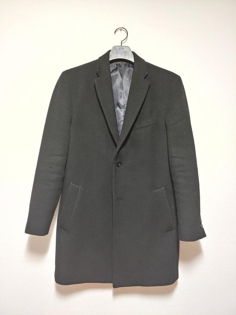 울 혼방 체스터코트 블랙 100사이즈