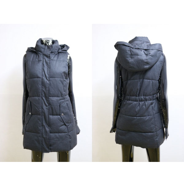 (55) 체이스컬트 회색 민소매 후드 롱패딩 (사이즈 85 55)