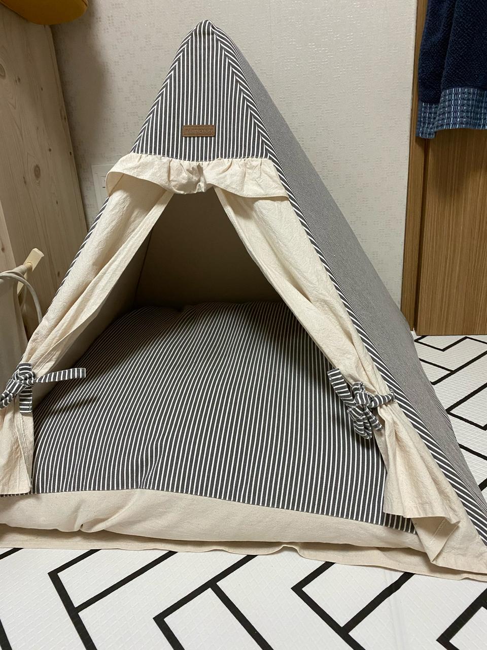 바비숑 스그너하우스 엣지아이보리 강아지 애견 반려견텐트 8.7–>4.0