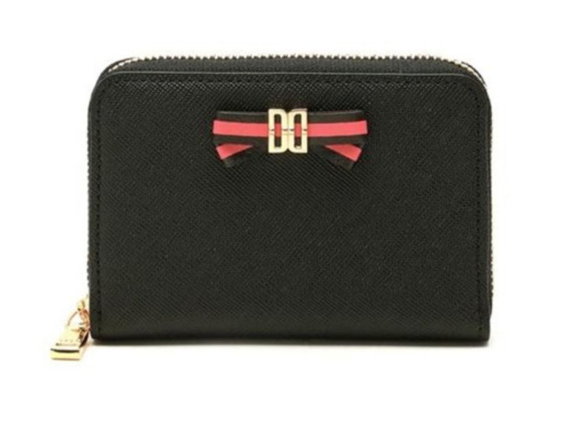 닥스 블랙 가죽 DD 리본장식 명함지갑 DCHO9F510BK