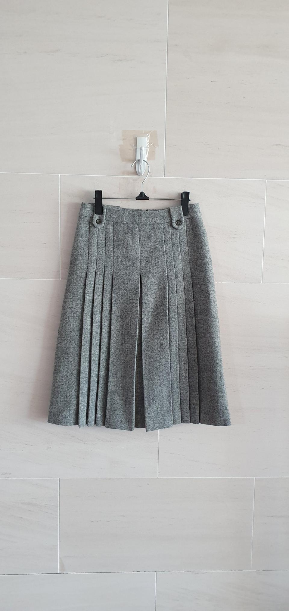 (정품) RENEEVON 해리스 트위드 핀턱 플리츠 스커트