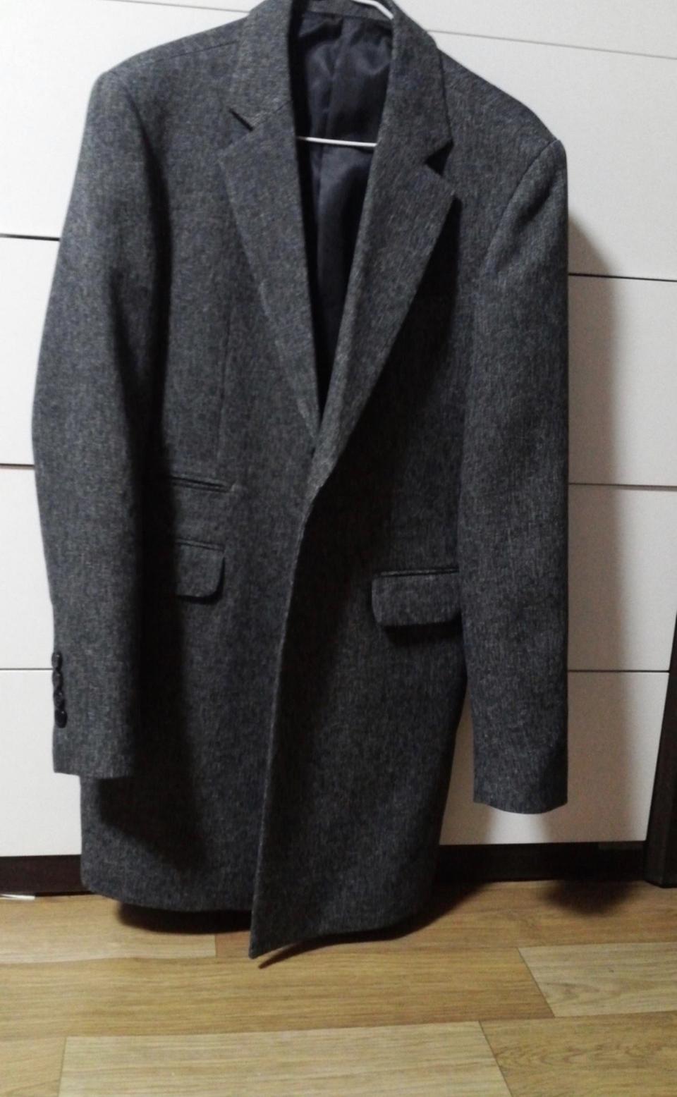 남자 회색 모직코트