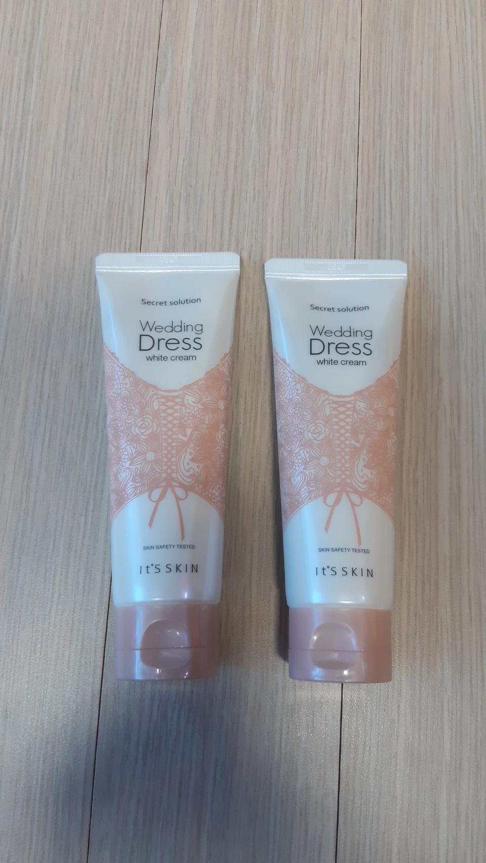 (새상품)시크릿 솔루션 웨딩 드레스 화이트 크림