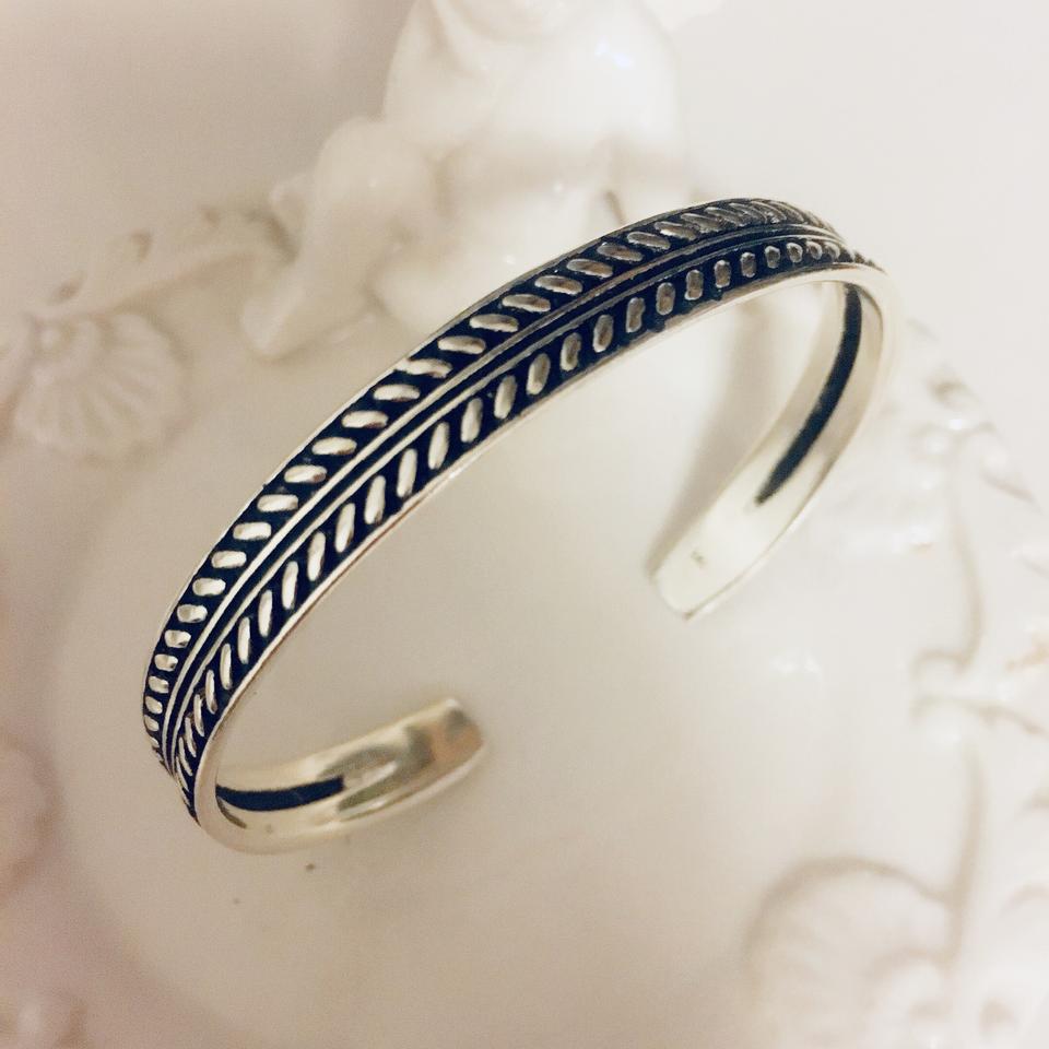 925실버 빗살무늬 유화가리 뱅글 팔찌