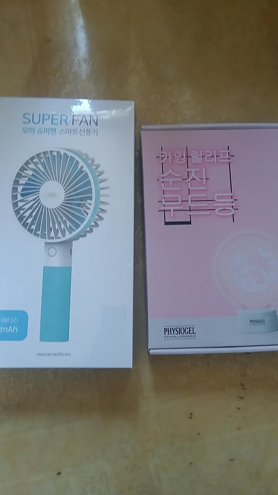 오아 수퍼팬 선풍기 무드등 2개 새것 미개봉 2개다6개월전구매