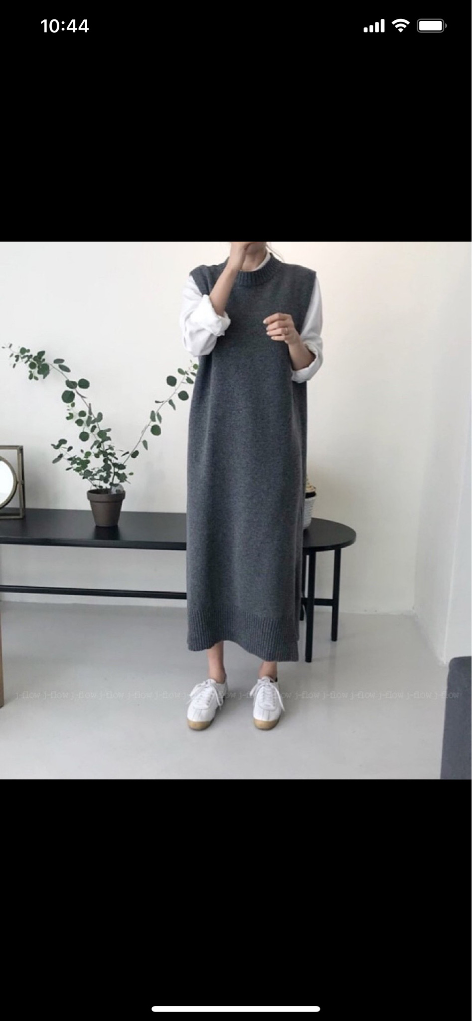 조끼 니트원피스 (블랙)