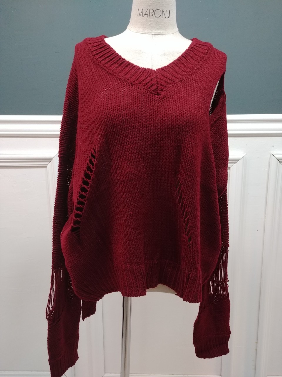 레드 빈티지 니트