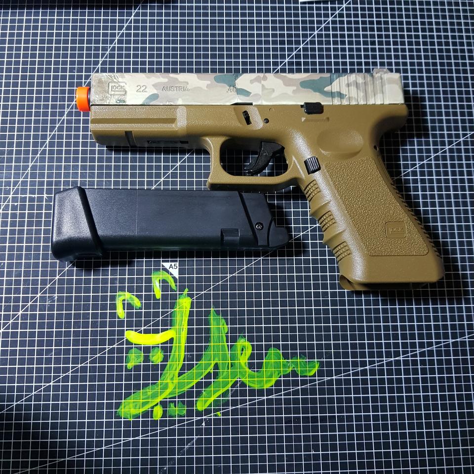 비비탄총 글록22 탄색 개구리패턴 커스텀