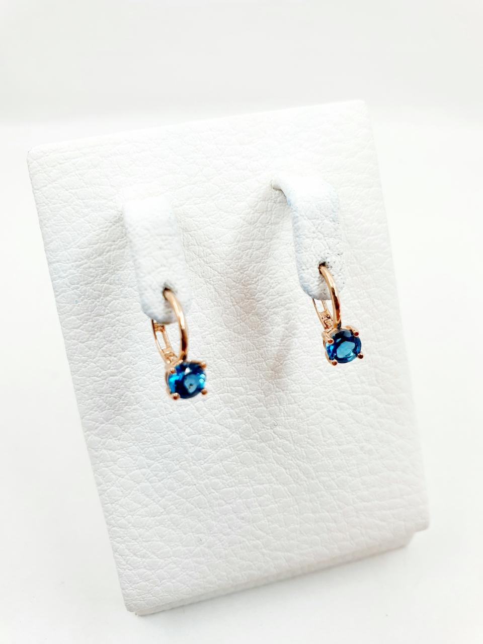 14케이 토파즈(런던블루) 귀걸이