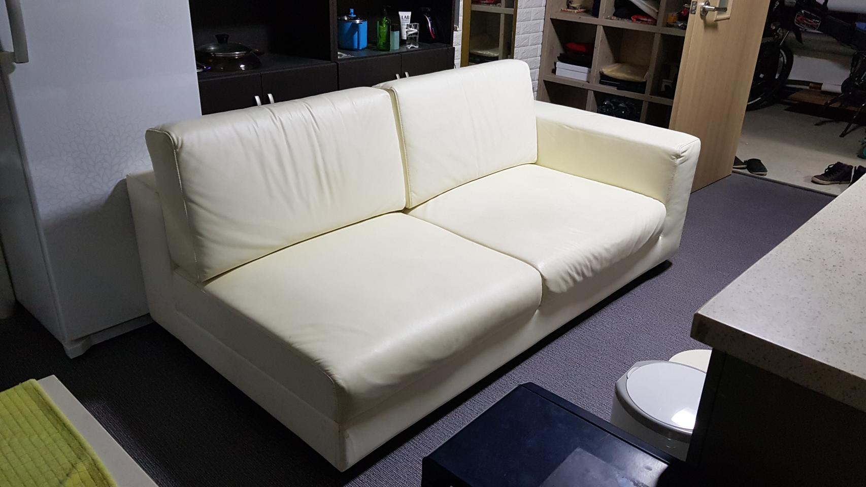 2인용 가죽쇼파/침대겸용/거위털