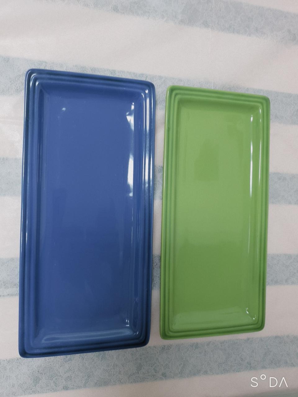 한샘 사각 롱 접시