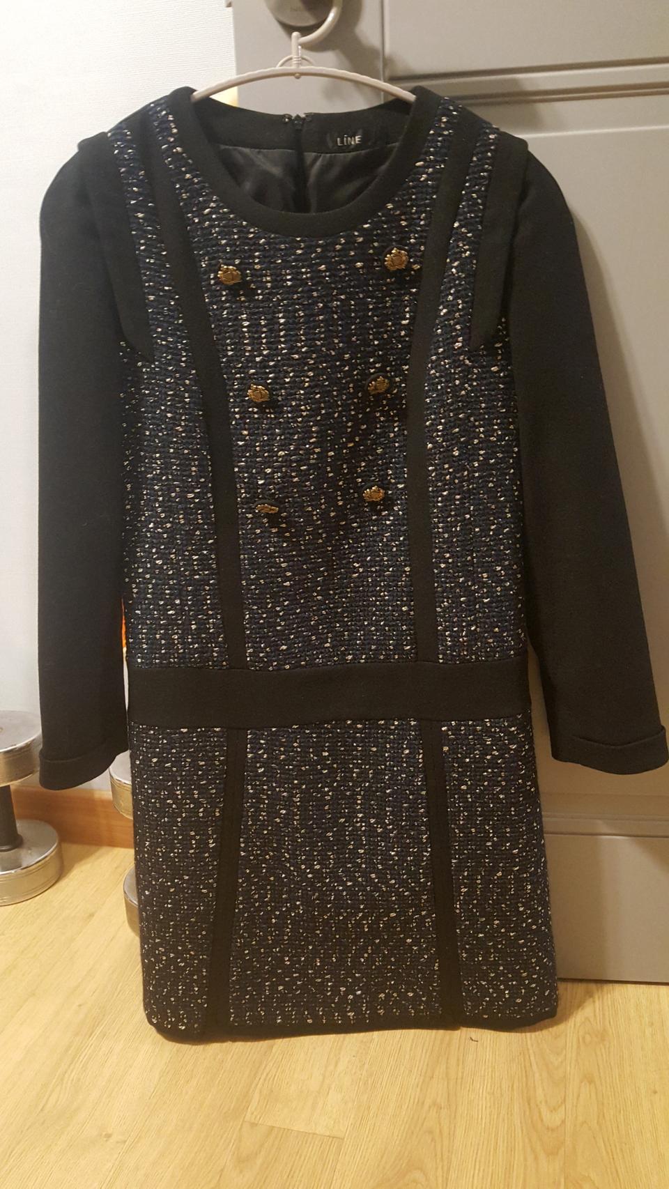 LINE 모직 트위드 원피스 무료배송(반값택배)