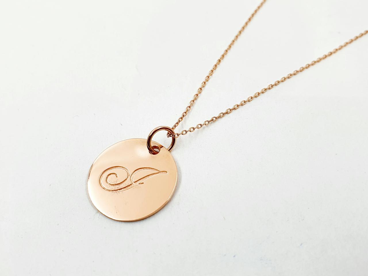 14케이 이니셜 코인목걸이