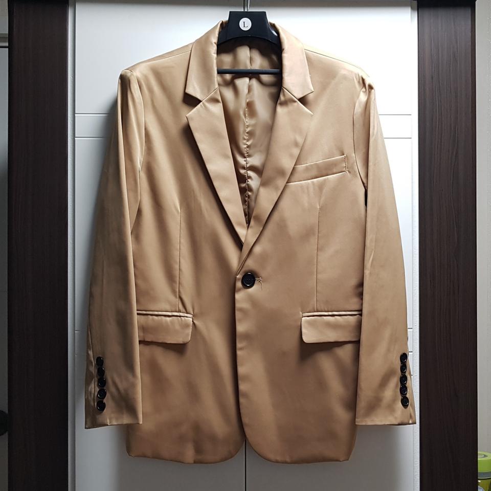 [L] 카멜 원버튼 캐주얼 자켓 사이드벤트