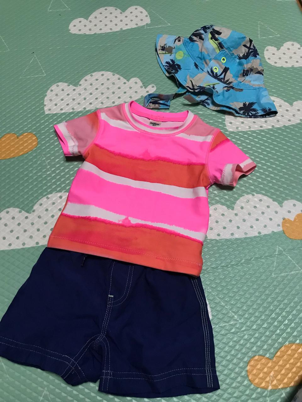 (12개월~)뉴질랜드 구매 래쉬가드+바지+모자 세트