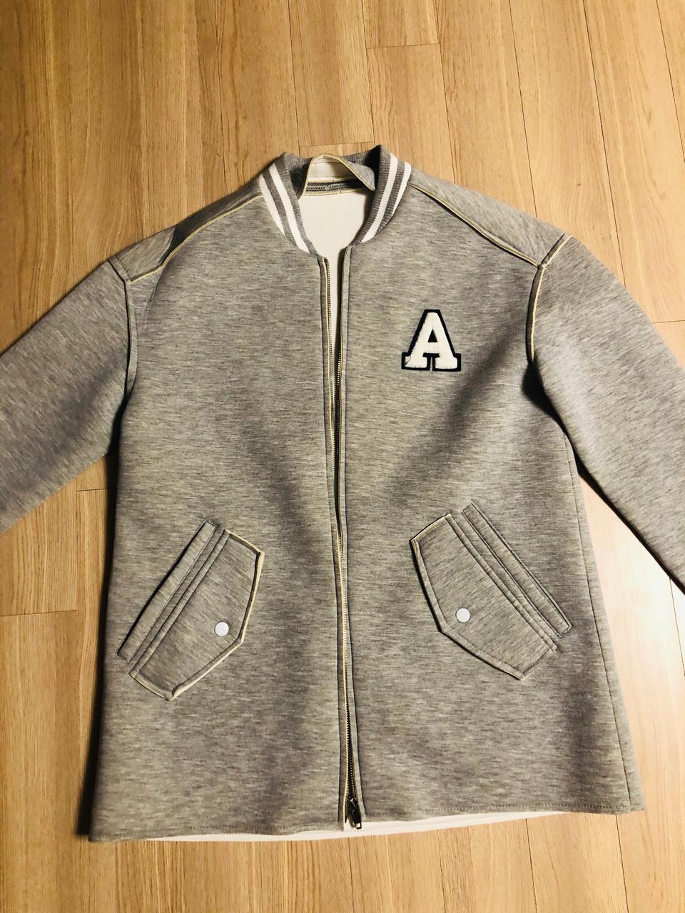 [abfz] 그레이 스폰지 점퍼 M