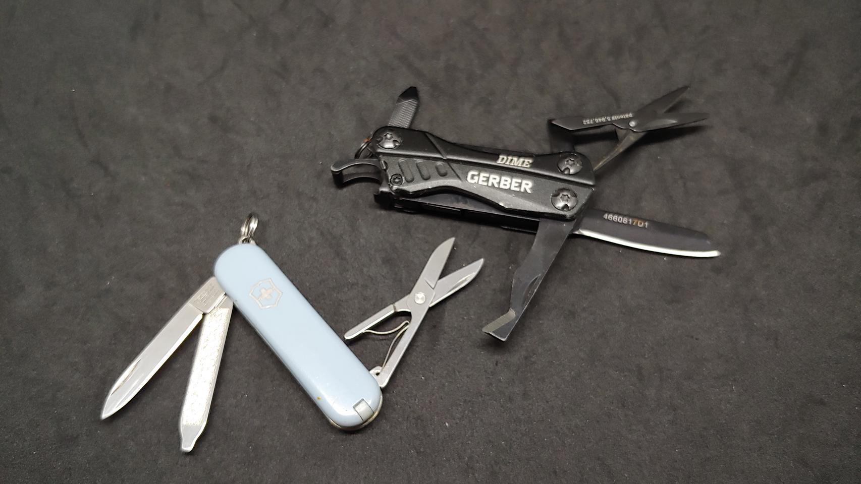 거버 다임 마이크로툴 + 빅토리녹스 클래식SD 키체인 나이프