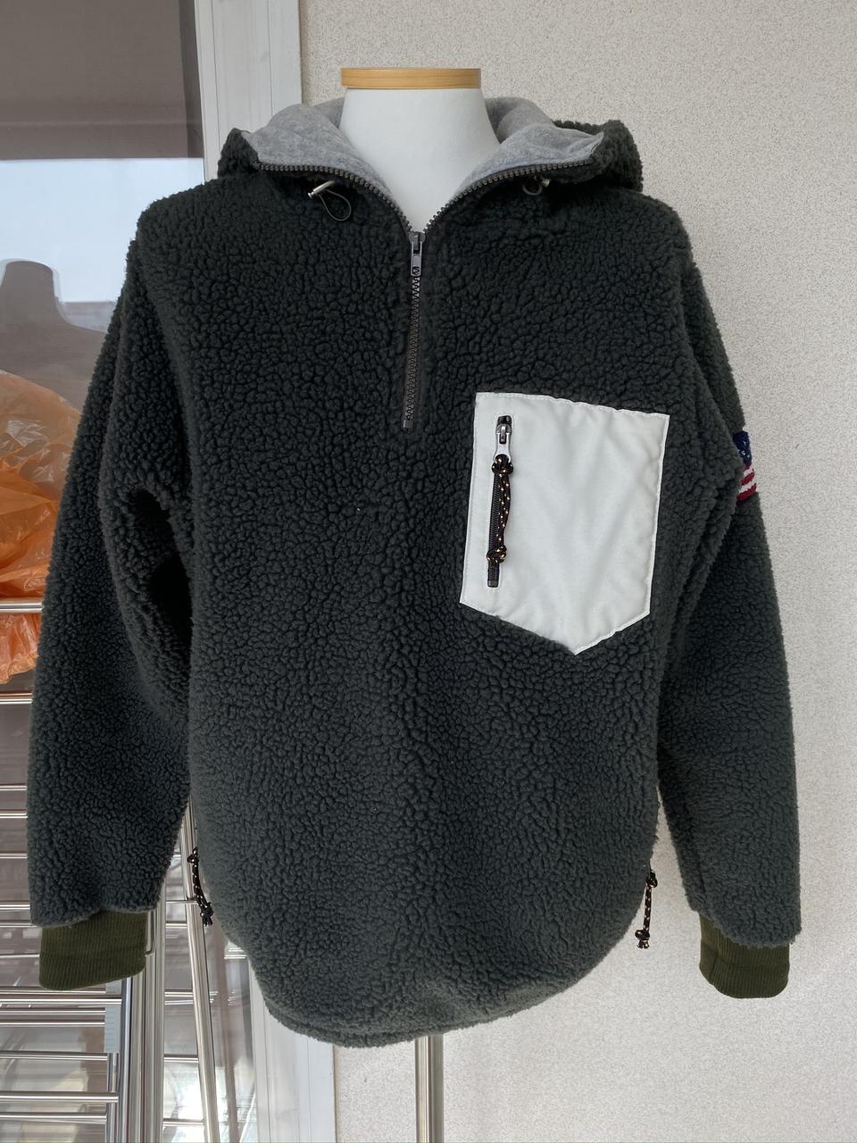 어텐션 반집업 후리스 L