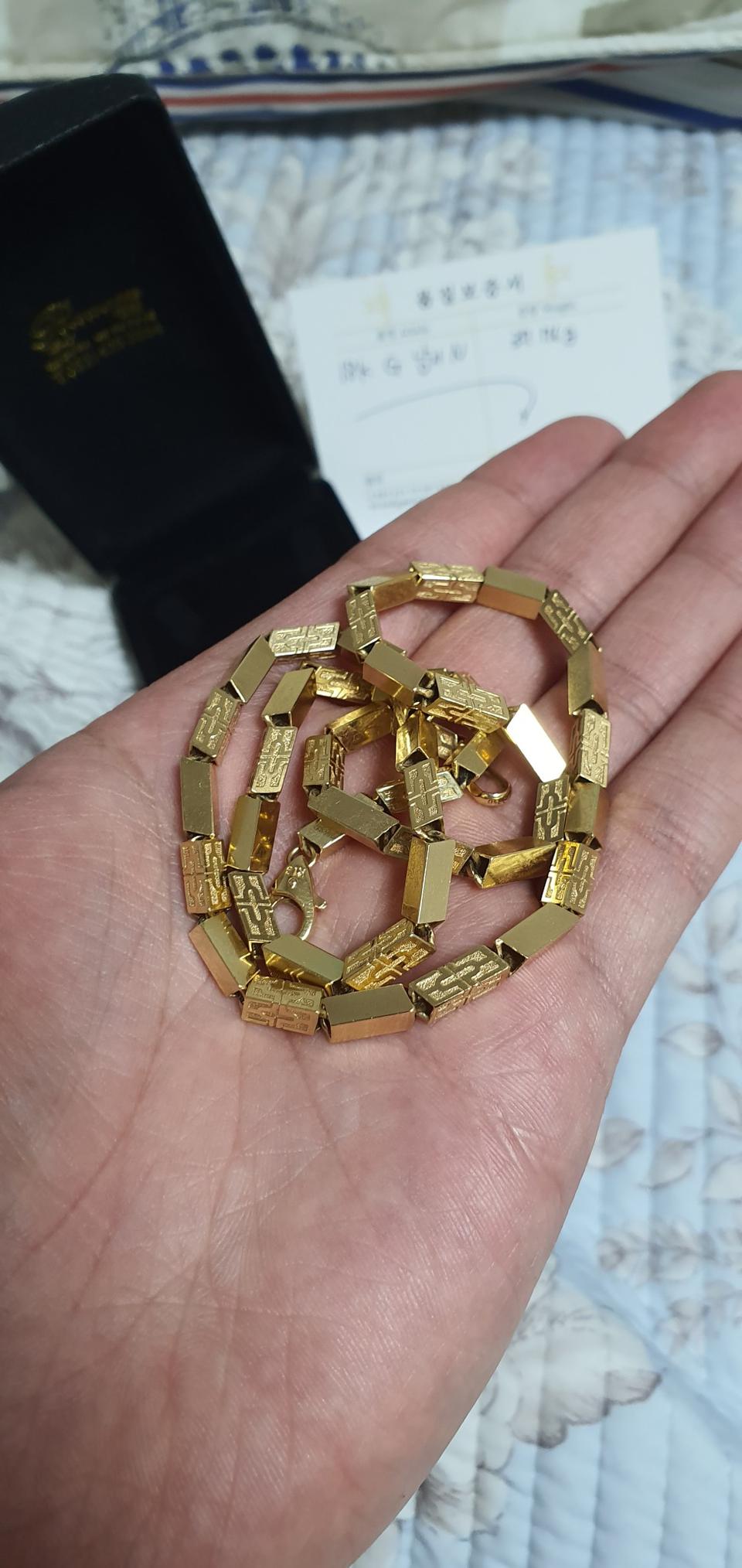 18k 10돈 대나무목걸이