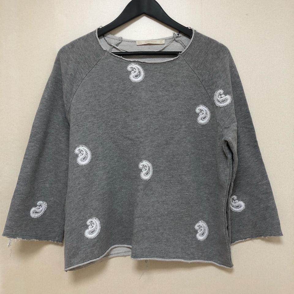 [자라] 그레이 비즈 무늬 티셔츠