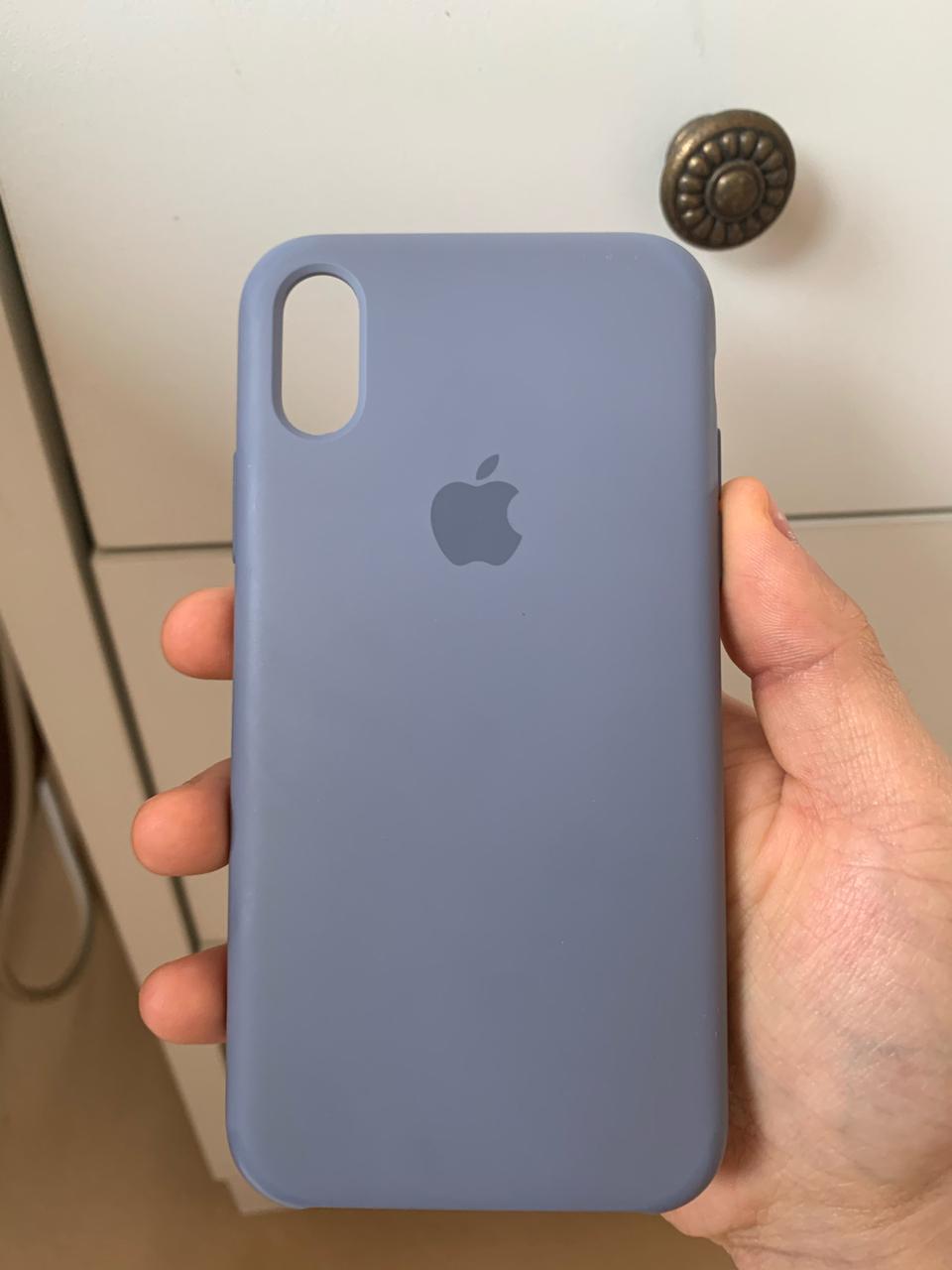 아이폰 xs 정품 실리콘 케이스 라벤더그레이