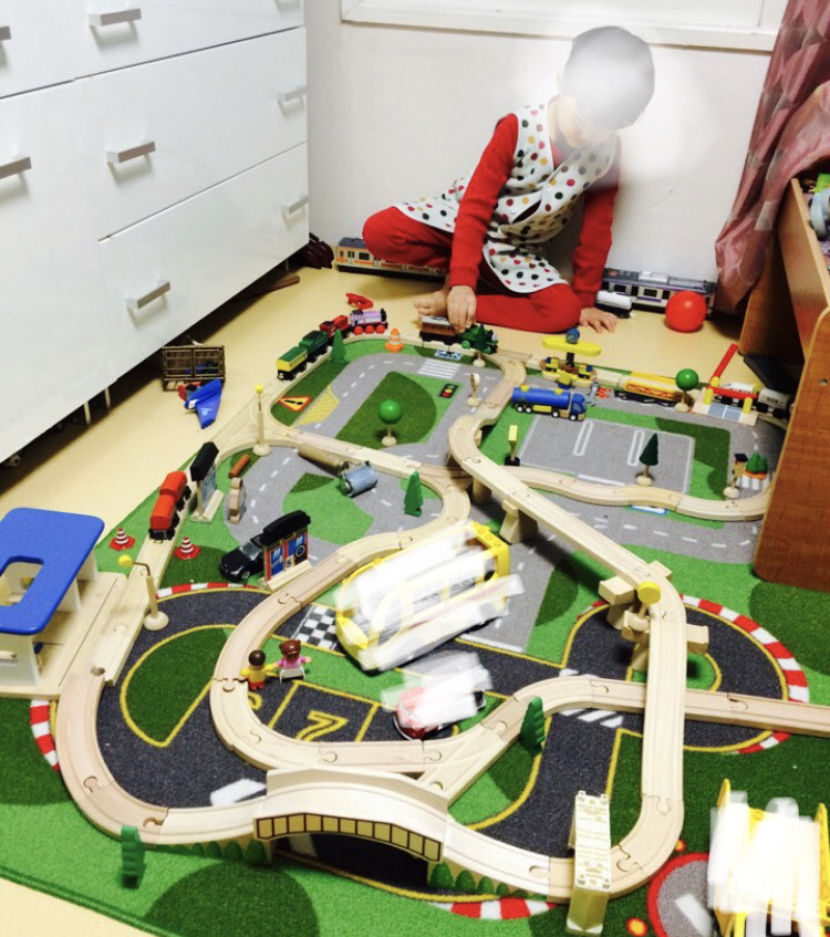 나무 기차길 세트