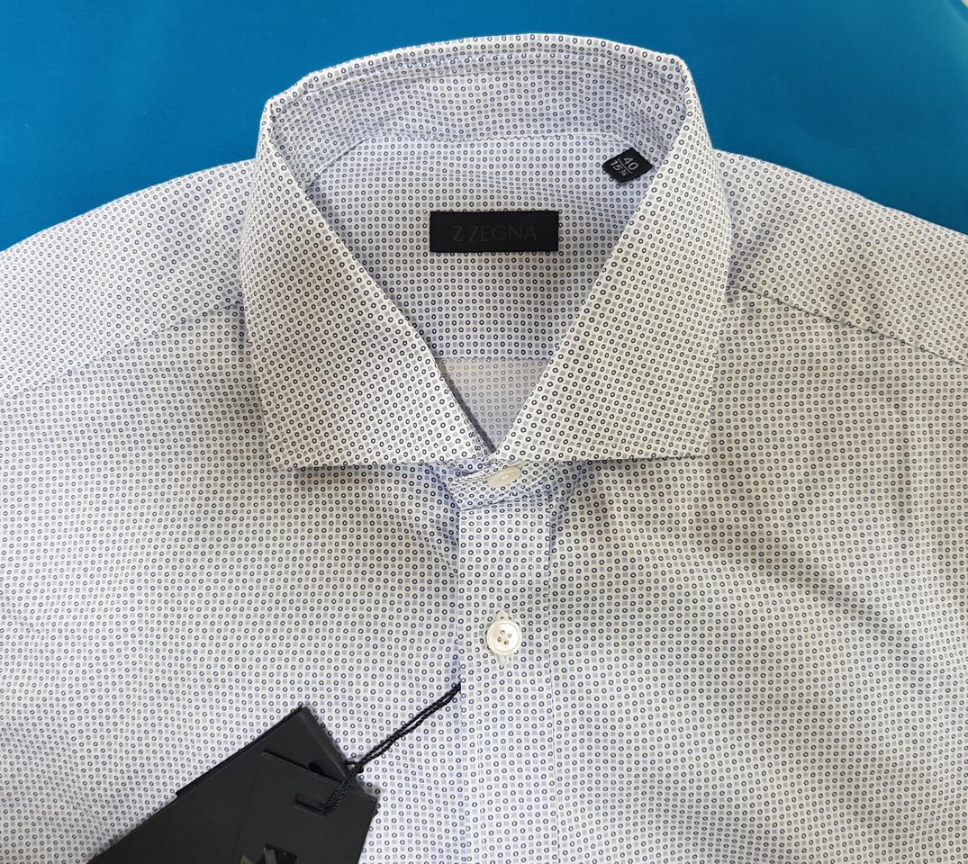 루나에비뉴7 지제냐 남성 셔츠 와이드카라 슬림핏 스카이블루 남방