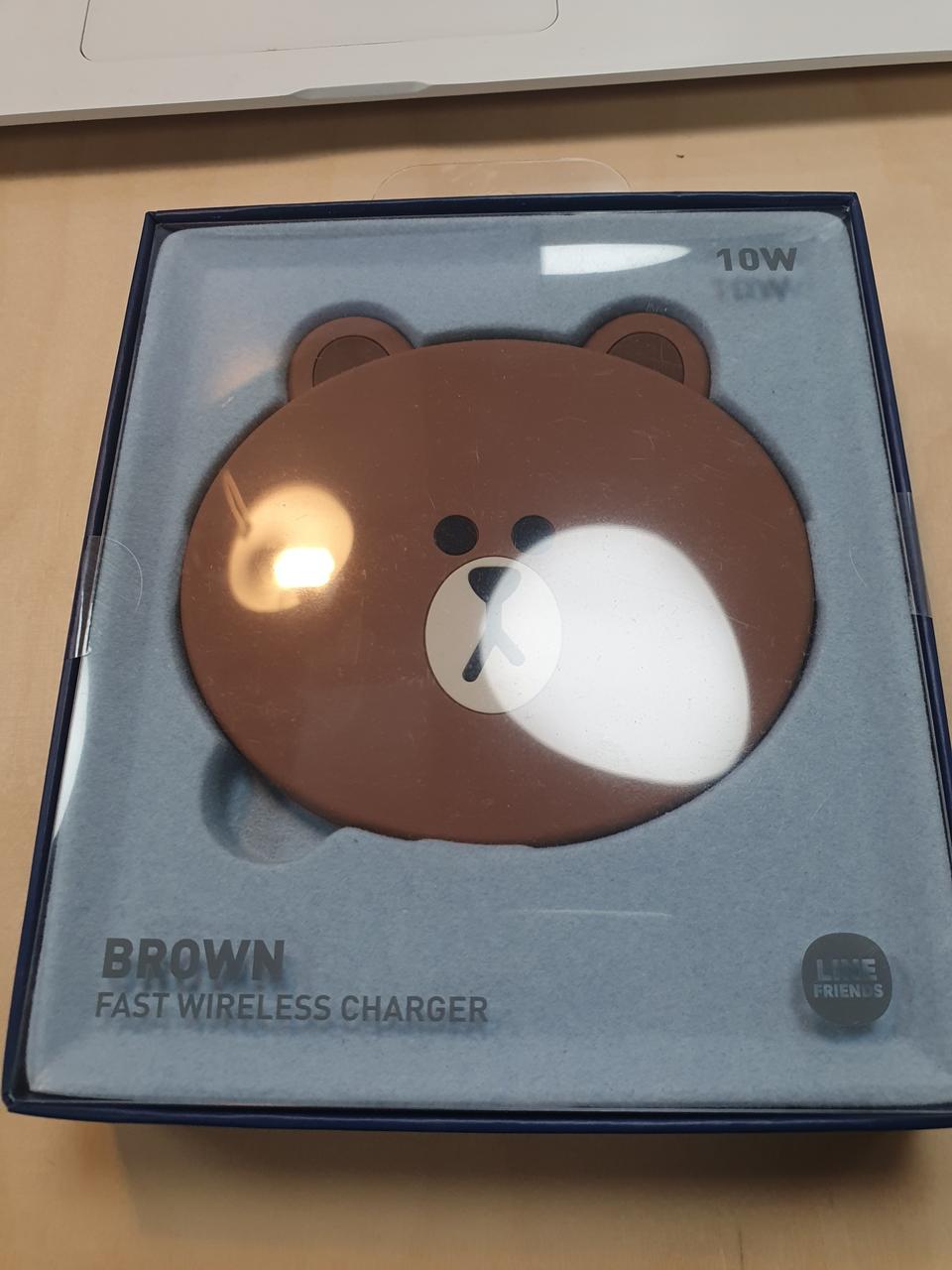 라인프렌즈 브라운 무선 충전 패드 미사용 최저가