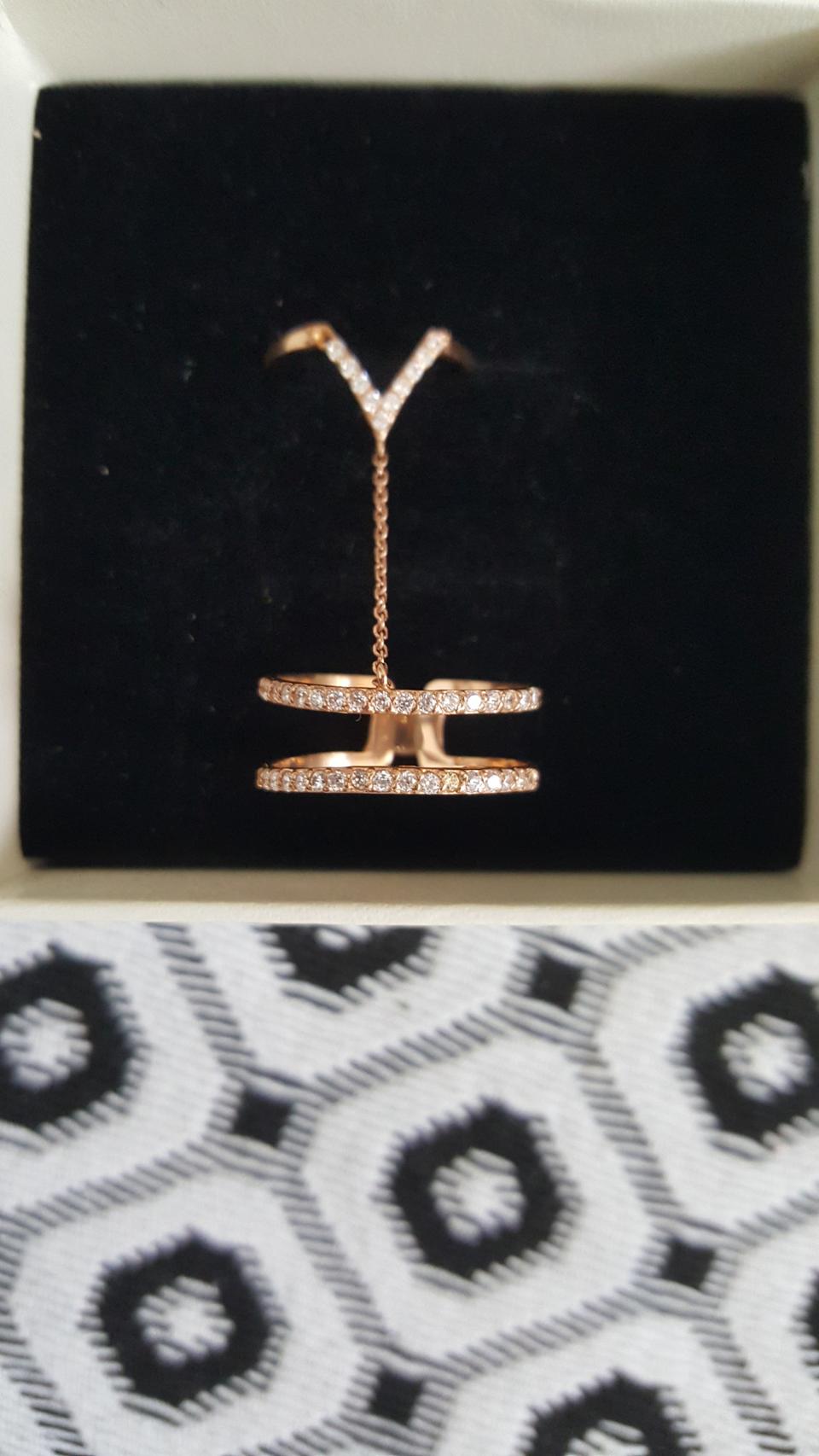 14k 로즈골드 쓰리링반지