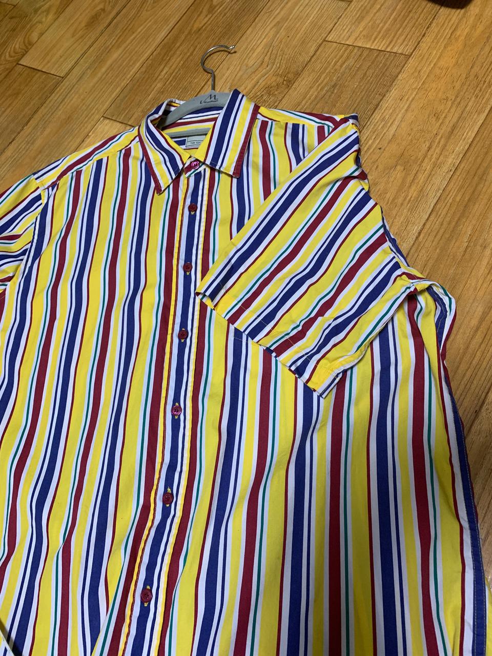 베네통 줄무늬 남방 105 체크남방 올드스쿨남방 반팔남방