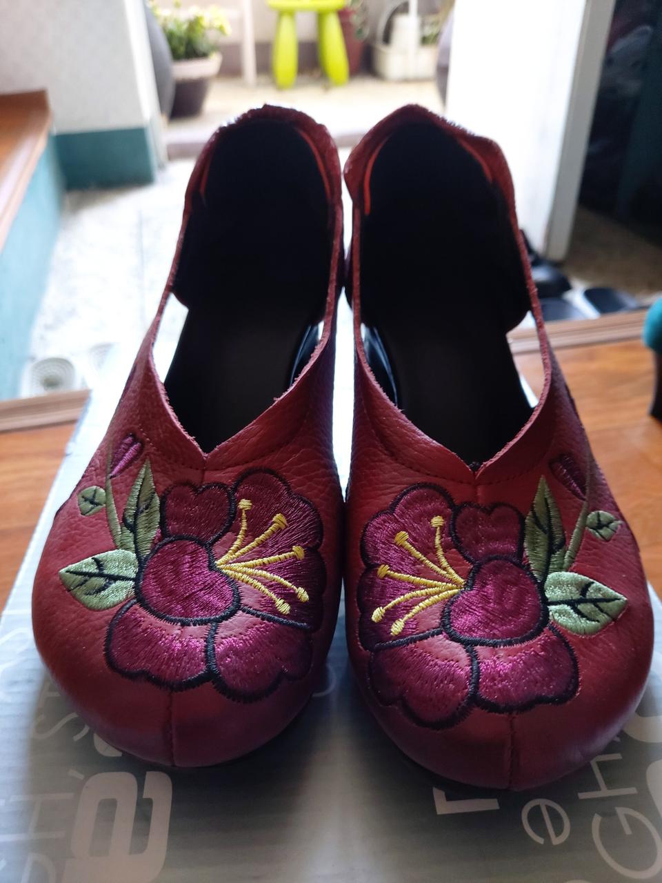 꽃자수 리얼가죽 구두(240~245)