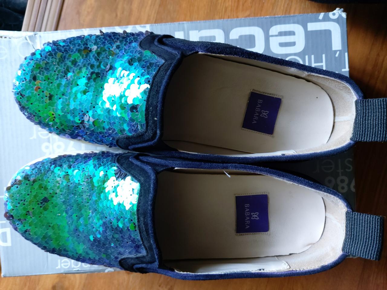 BABARA 스팽글 슬립온 슈즈(245cm)