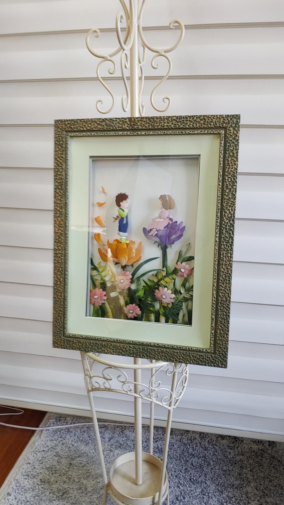 페이퍼아트 입체액자 "꽃의 요정"