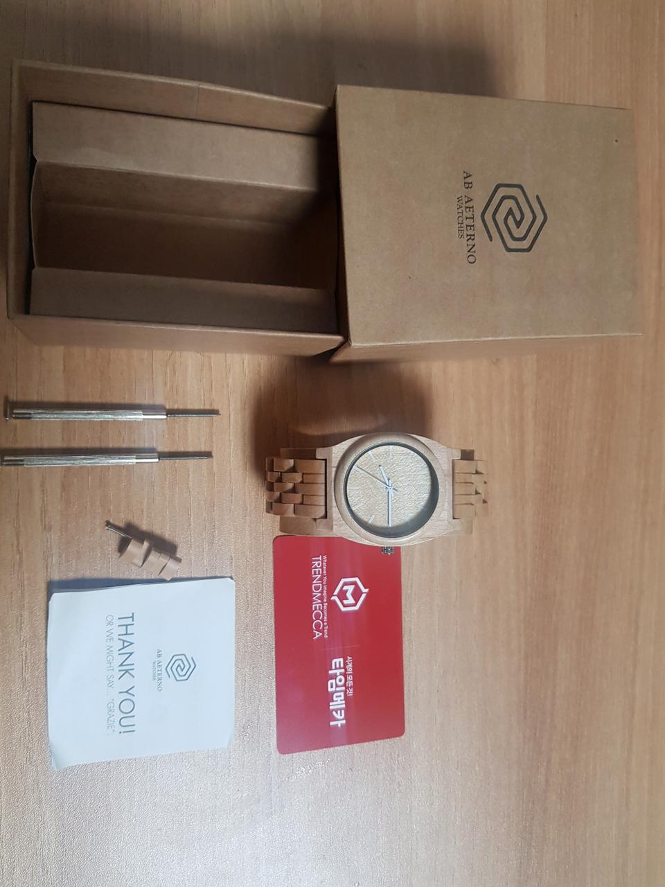 (새제품)에테르노 나무시계