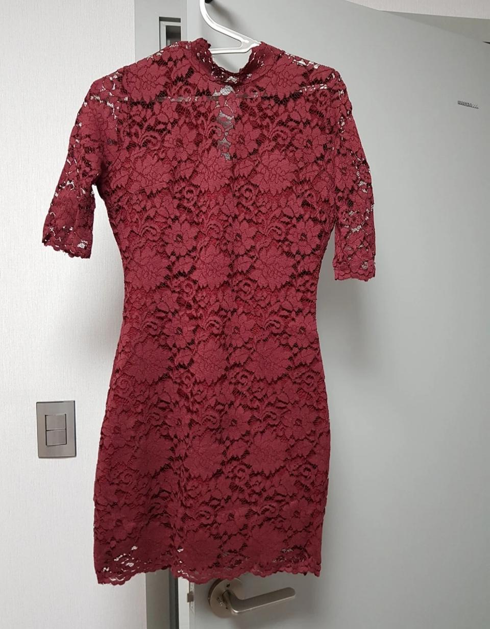 와인빛 레이스 원피스 55
