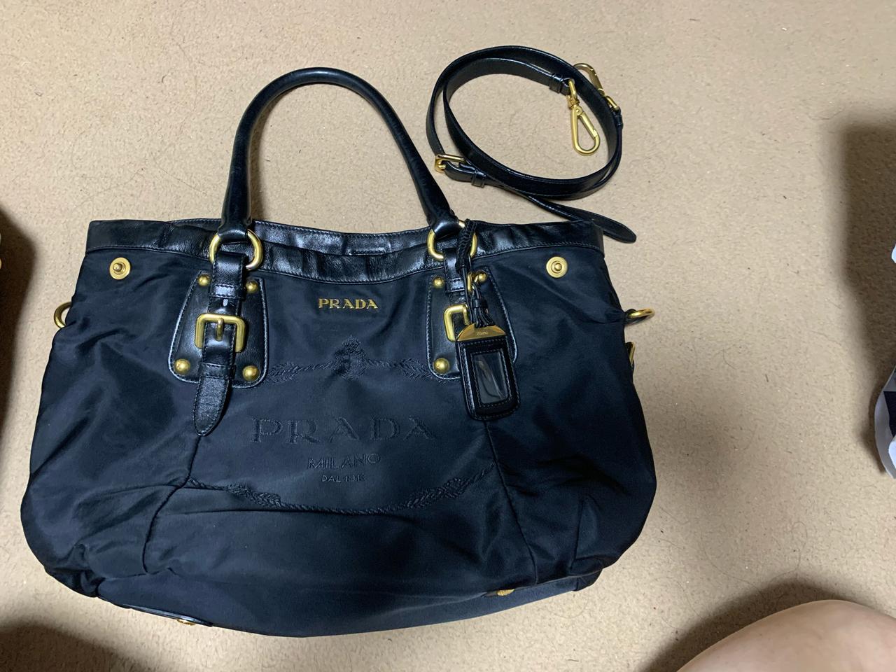 정품 프라다 크로스 겸 토트백