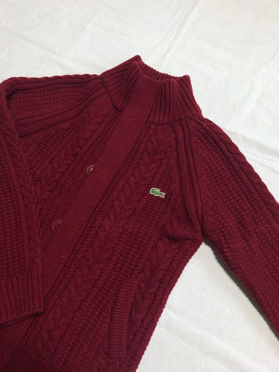 [90-95 실측확인!]라코스테 니트집업!! 남녀공용!!