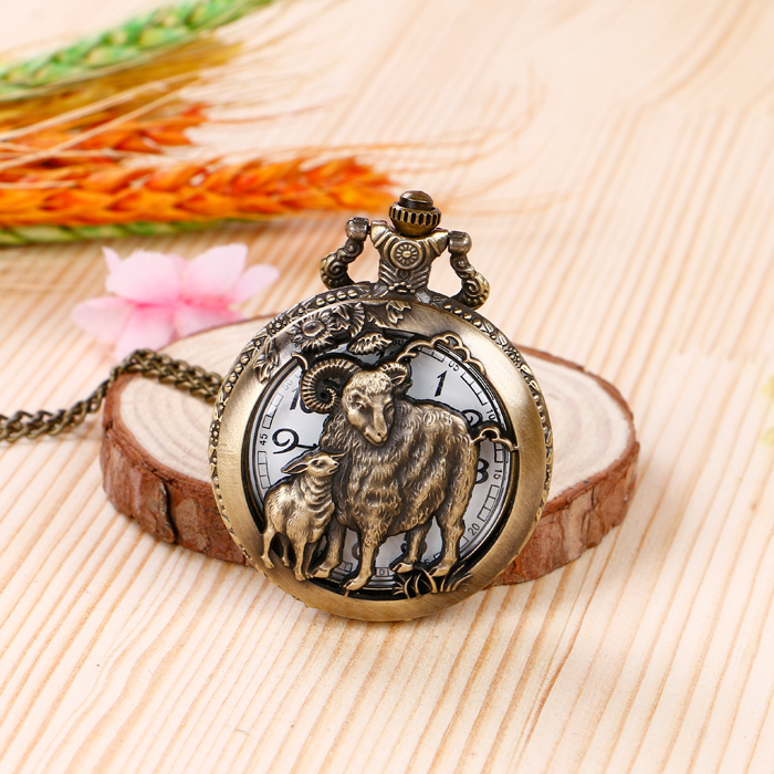 새 양띠 수입 정품 회중 시계 동물 수호 기념 황금 수입 여행 생일선물