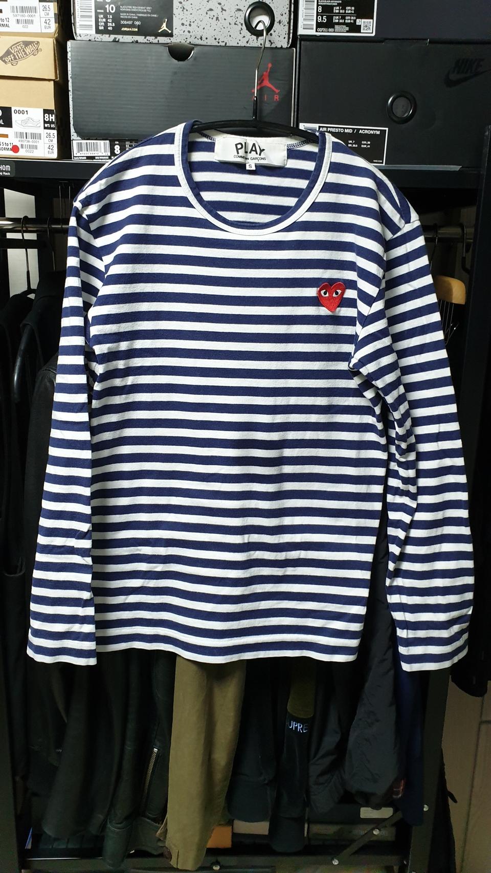 (정품) 꼼데가르송 플레이 PLAY 스트라이프 보더 긴팔