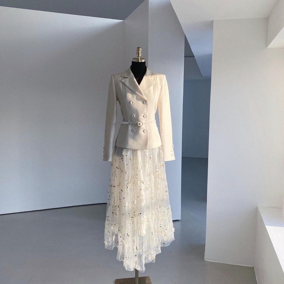 라벨르블랑 클래식 울실크자켓,벨트,스커트 팔아요