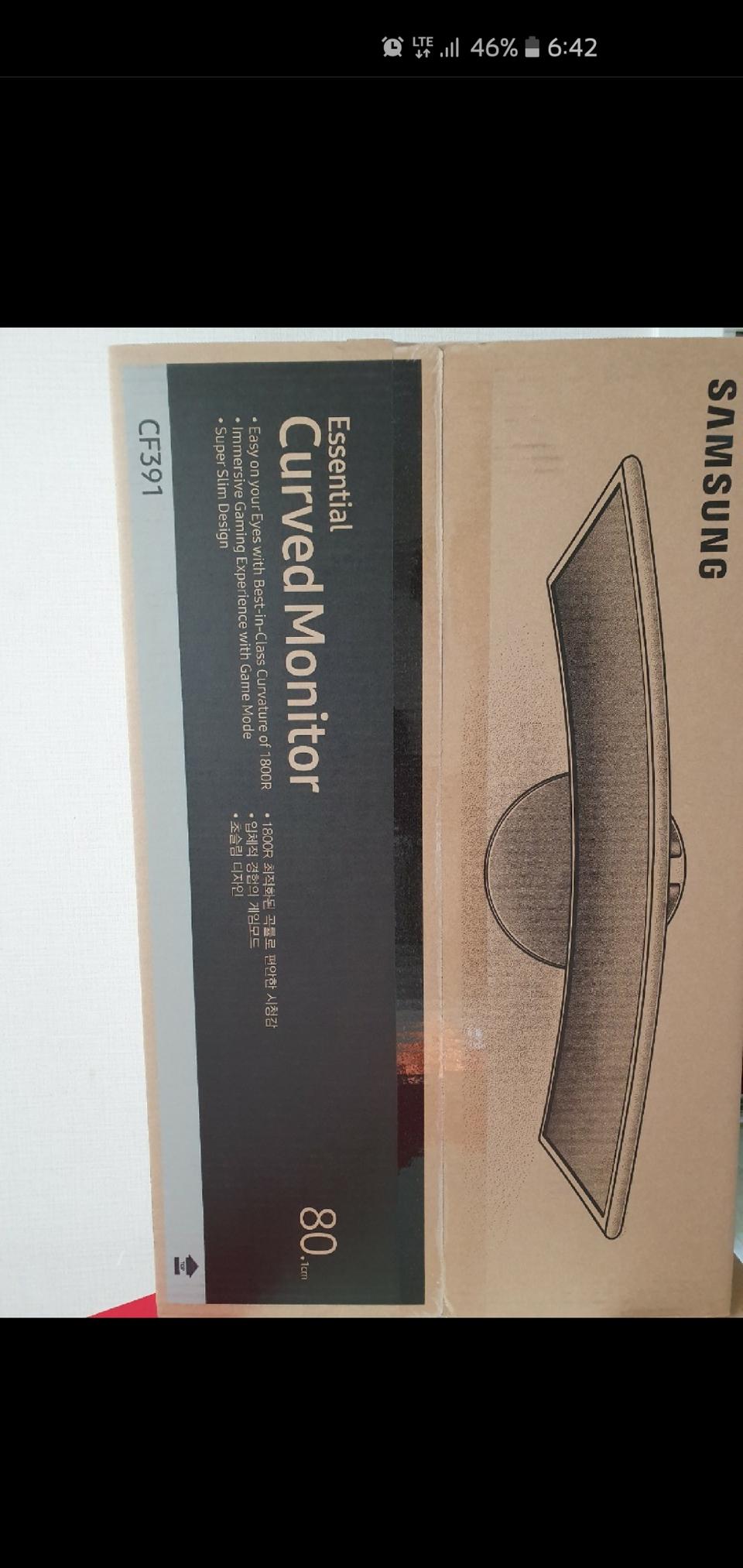 삼성 32인치 커브드 모니터(LC32F391FWKX)미개봉 새제품 팝니다