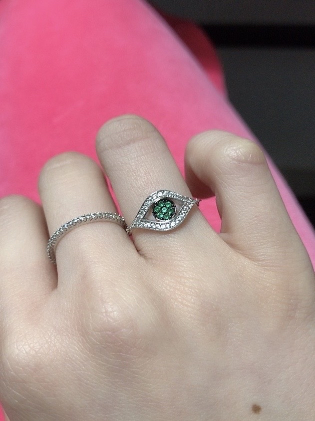 실버925)그린 이블아이 실버링