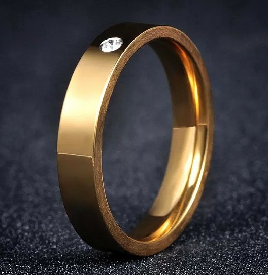 5/2. 써지컬 스틸/3중 18KGP/지르콘 반지