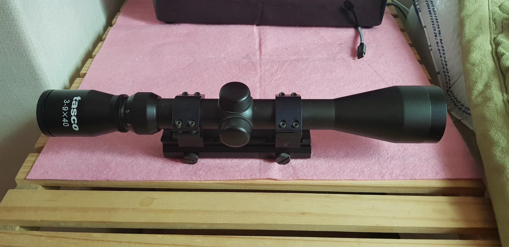 타스코 3-9×40 스코프 & 링마운트