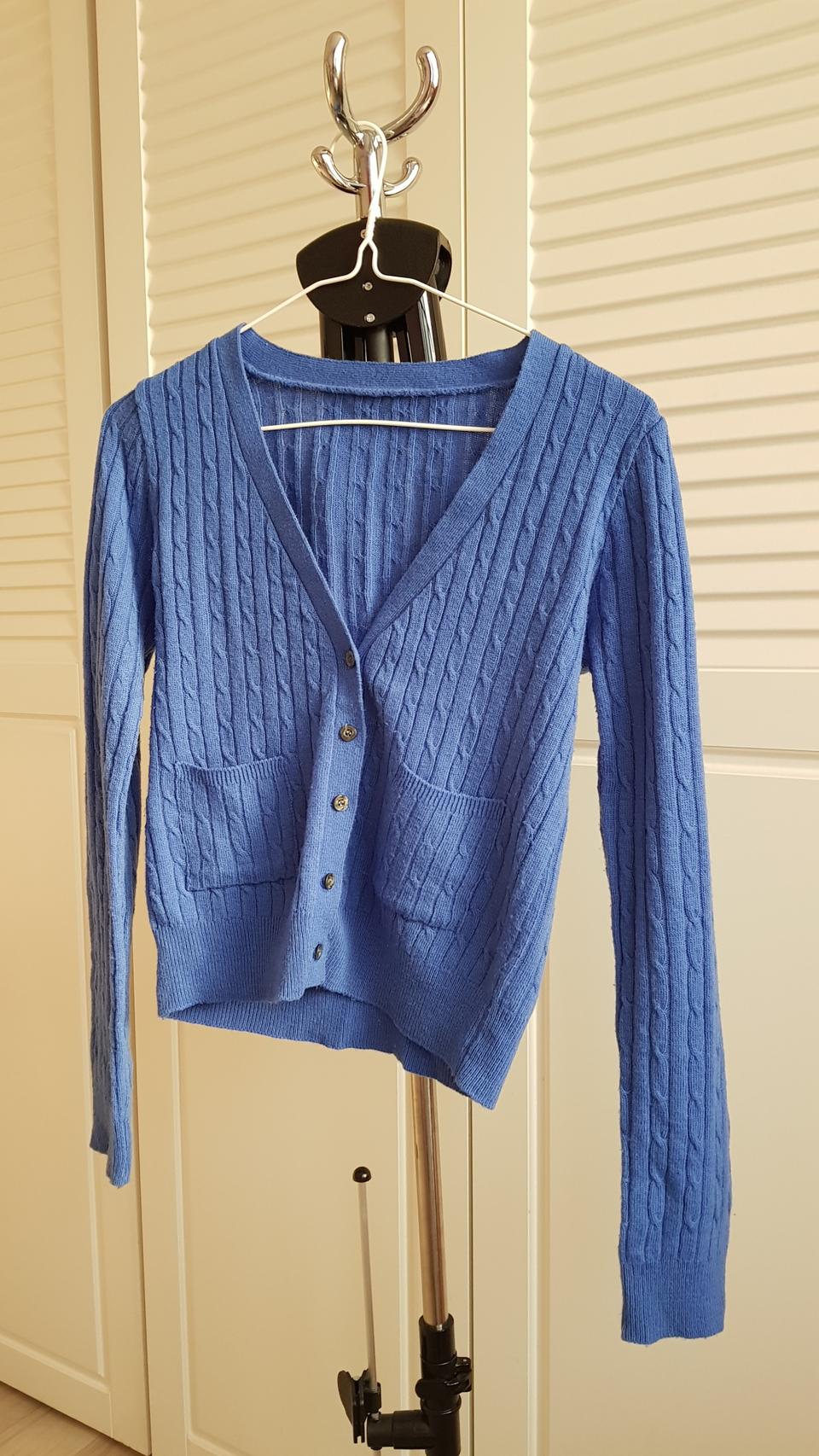 봄 파란니트 가디건